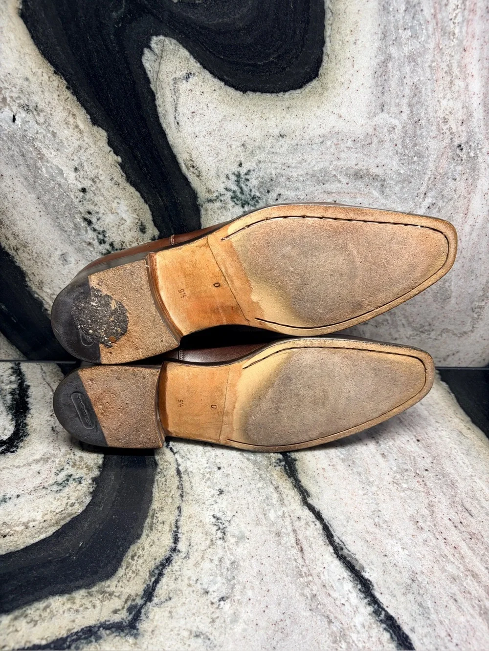 Santoni Men’s 10.5 Brown Leather Brogue Oxford Dress Shoes Italy UK 9.5